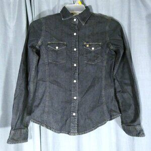 EUC Carhartt Denim Stretch Shirt, Pearlized Style Snaps Small